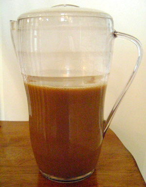 a pitcher of iced coffee