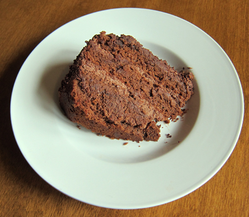 a slice of homemade chocolate truffle cake