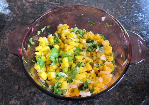 mango-salsa-step-mix homemade mango salsa in a bowl