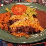 banana enchiladas con mole at Las Palmas Highland Park