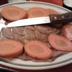 sliced boiled beef tongue