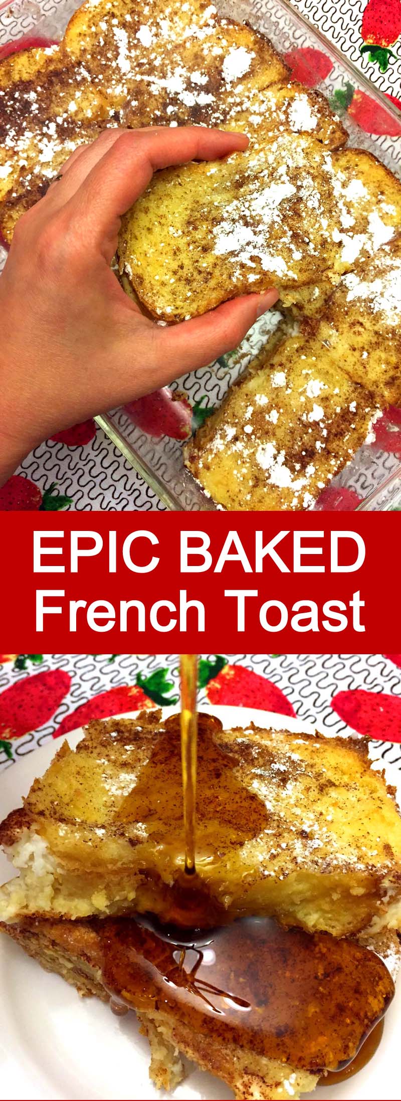 This baked french toast recipe is amazing! So much easier to make than regular french toast! I'll always make my french toast baked from now on!
