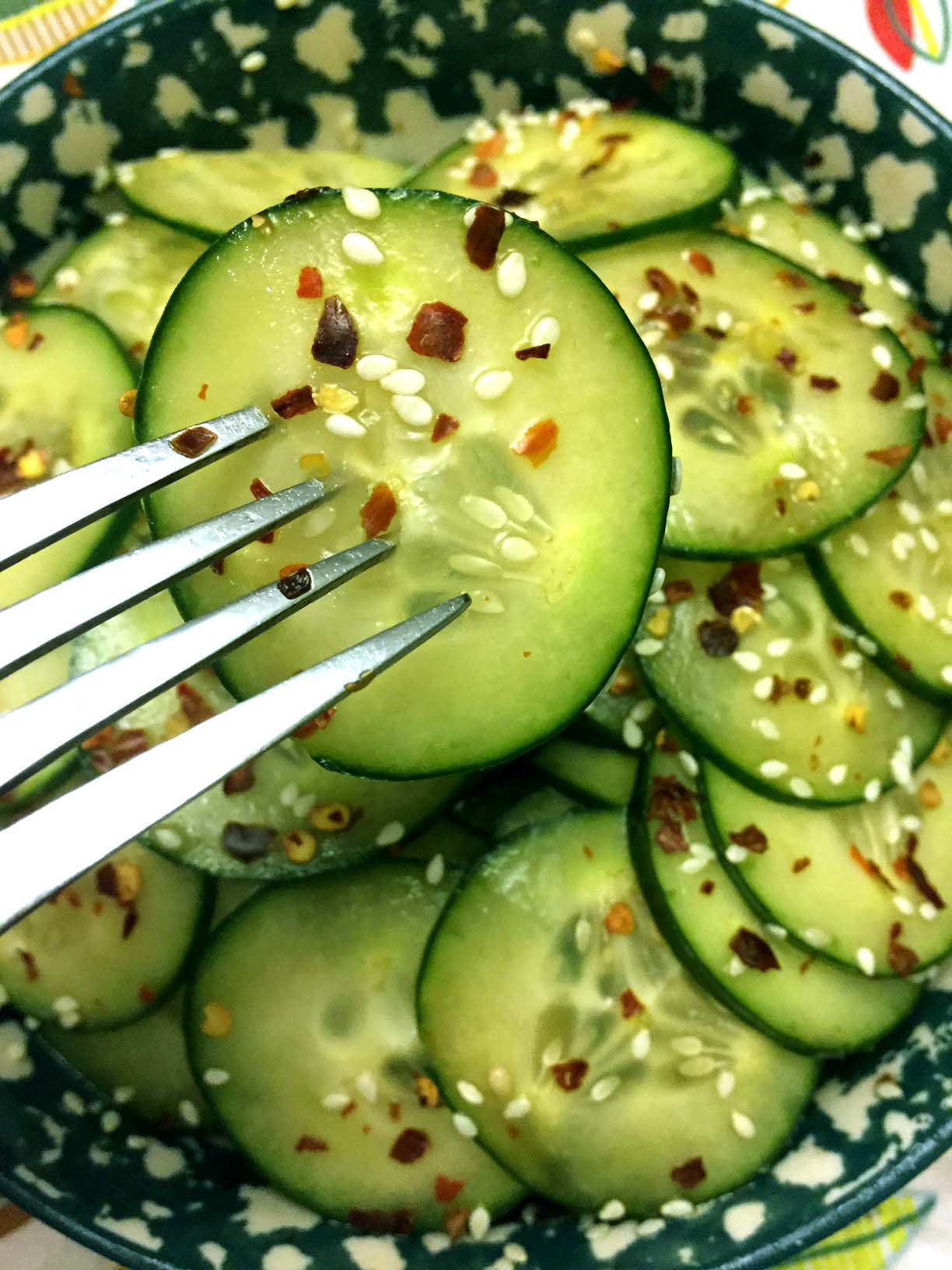 Asian Spicy Sesame Cucumber Salad Recipe Melanie Cooks