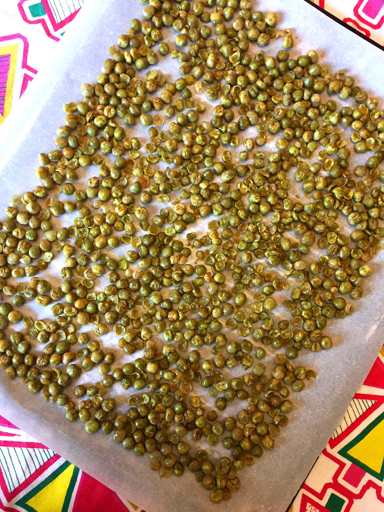 Crunchy Roasted Baked Green Peas Snack Recipe Melanie Cooks