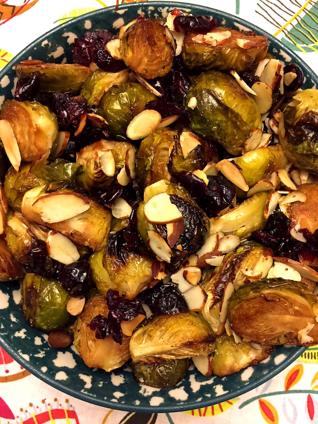 Balsamic Roasted Brussels Sprouts With Cranberries And Almonds