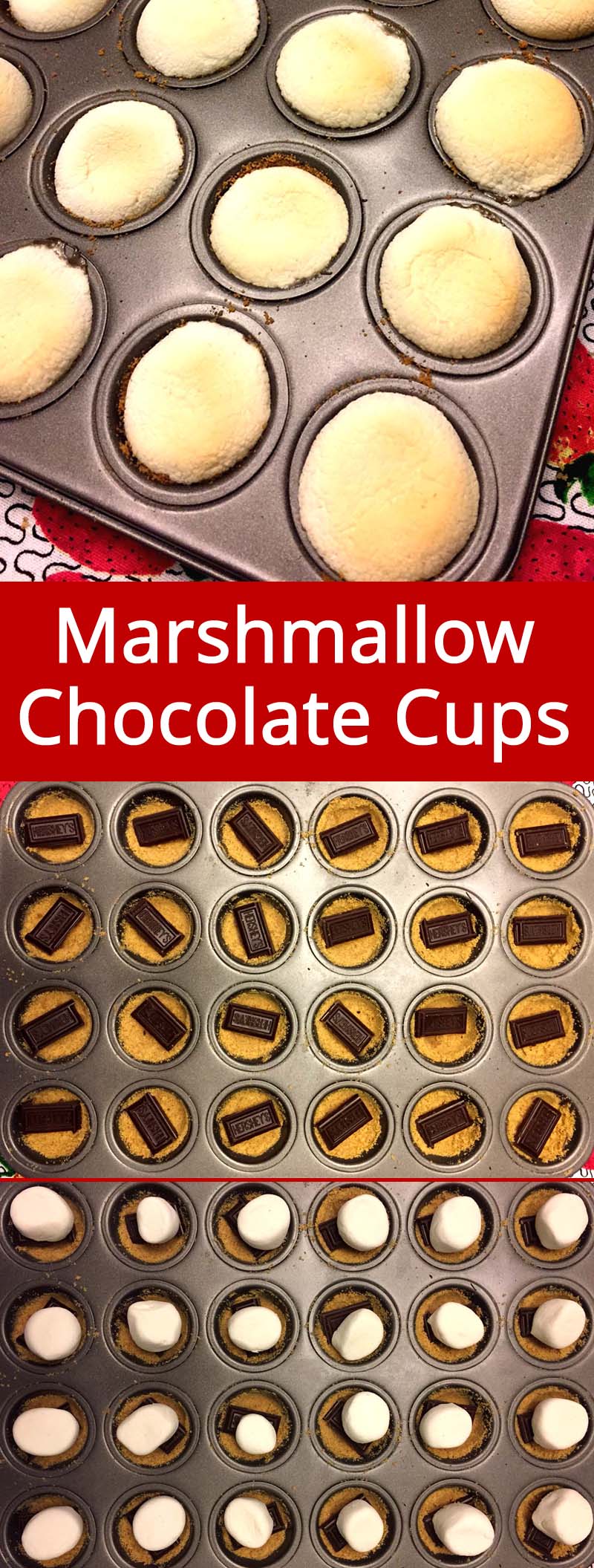Marshmallow Chocolate S’Mores Cups In A Mini Muffin Tin