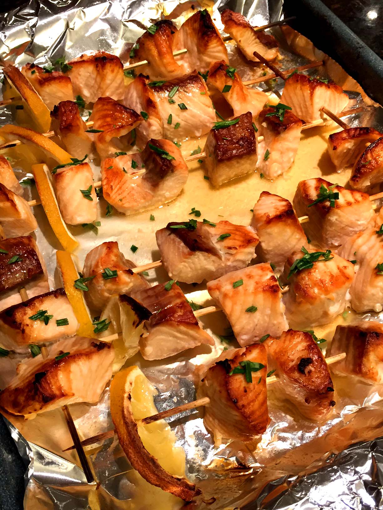 Easy Oven Baked Salmon Kabobs Skewers Recipe Melanie Cooks