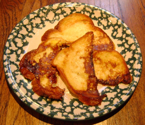 easy homemade french toast on a plate