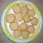 Top view of 12 pieces butter cookies place on a plate.