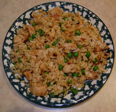 chicken fried rice with leftover chicken