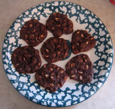 double chocolate white chip cookies