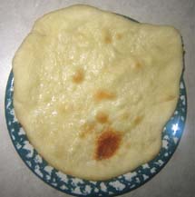 top view of pita bread place on a plate