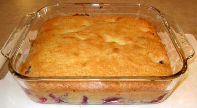 the plum cake - ready to slice