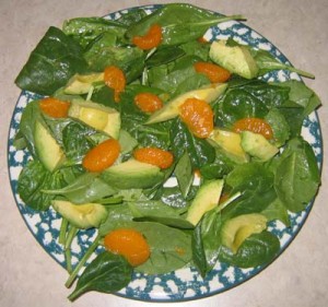 spinach salad with orange and avocado