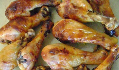 picture of yummy baked chicken legs marinated in buttermilk