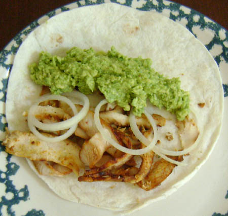 chicken fajitas with sliced leftover chicken