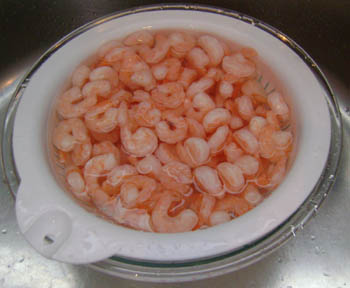 frozen shrimp thawing defrosting