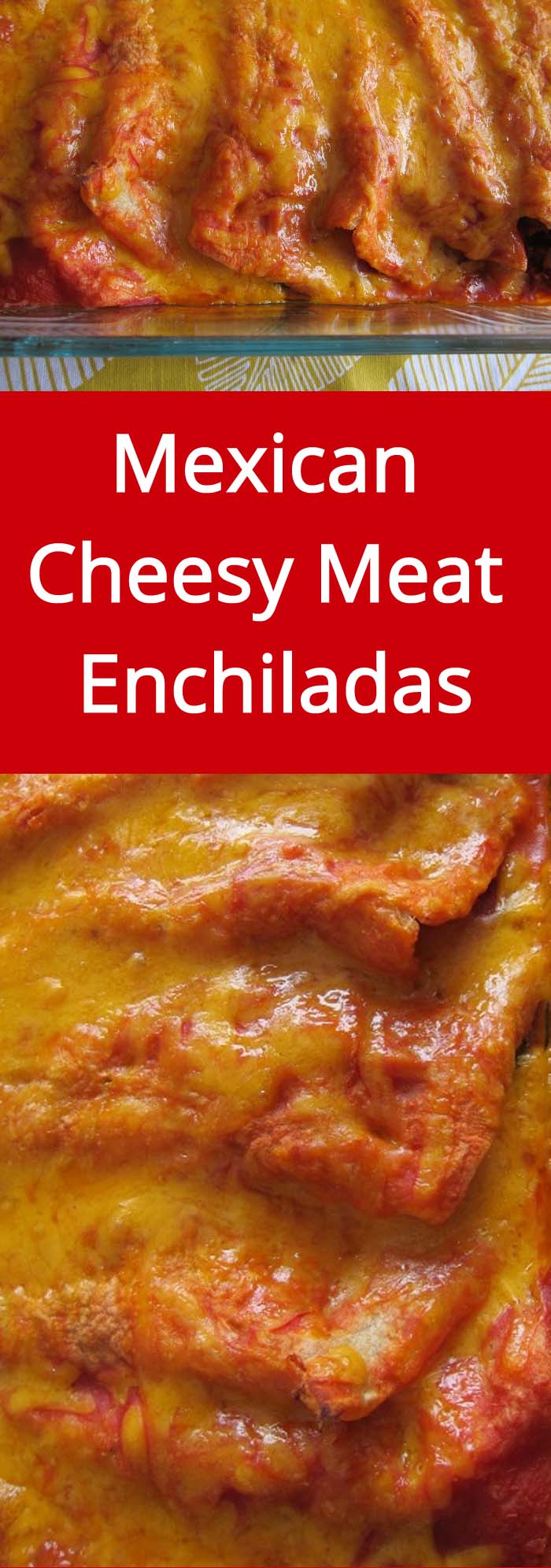 Mexican Cheesy Meat Enchiladas - hot, yummy, with melted cheese - love these! | MelanieCooks.com