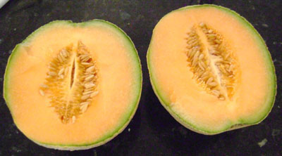 Cut a cantaloupe in half