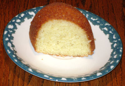 a slice of lemon breakfast cake