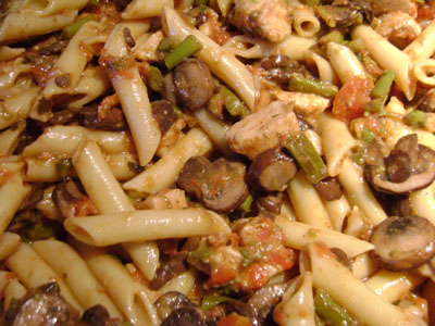 how to make pasta recipe with chicken mushrooms asparagus