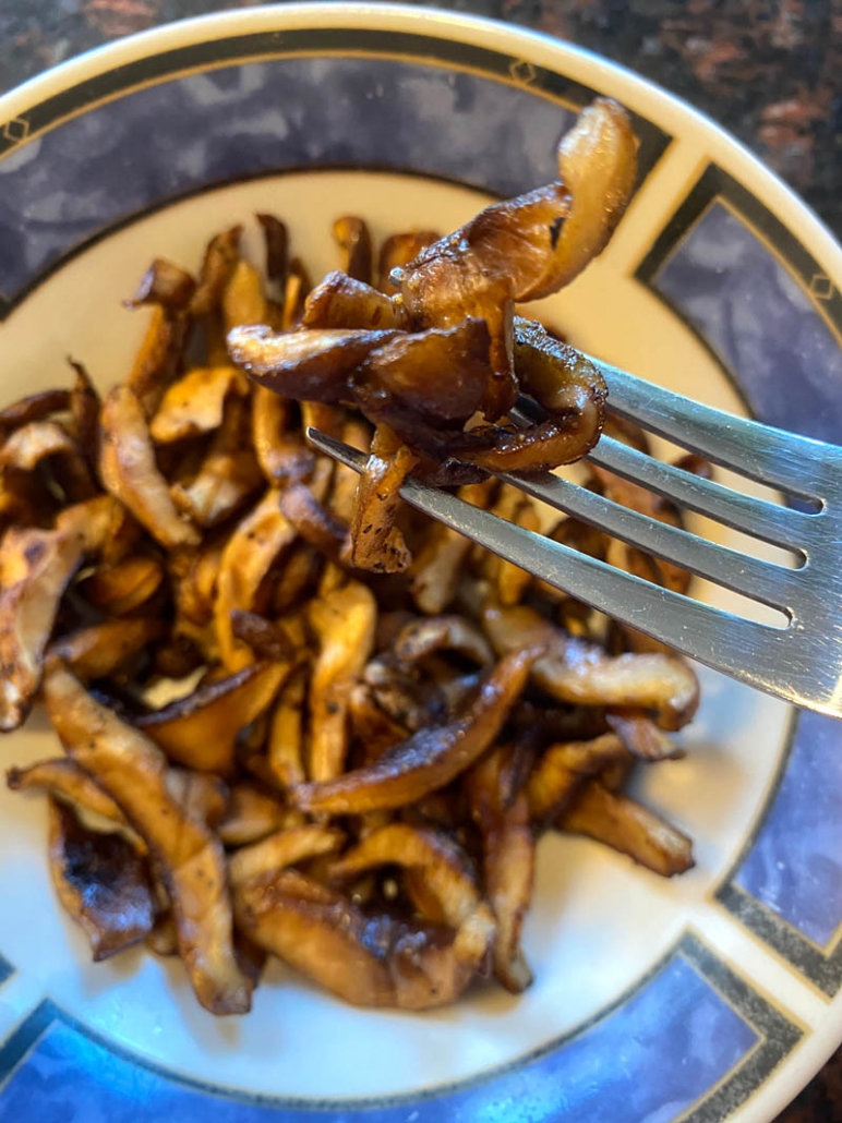 Sauteed Shiitake Mushrooms In A Bowl