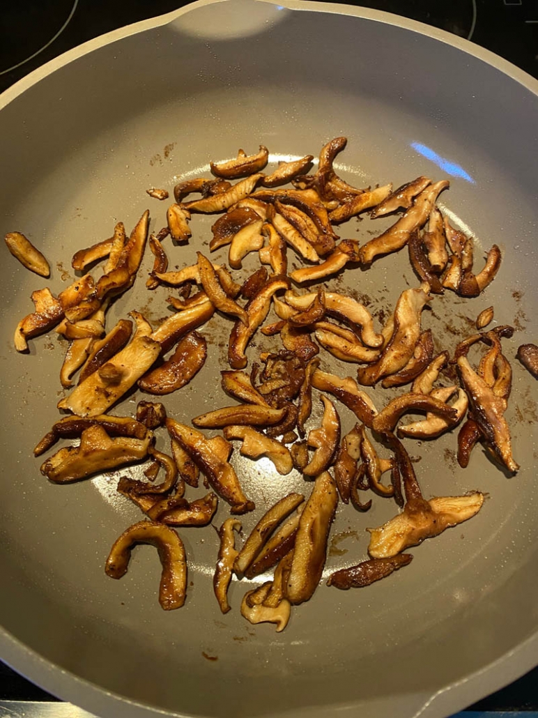 Easy Shiitake Mushrooms Recipe On A Frying Pan
