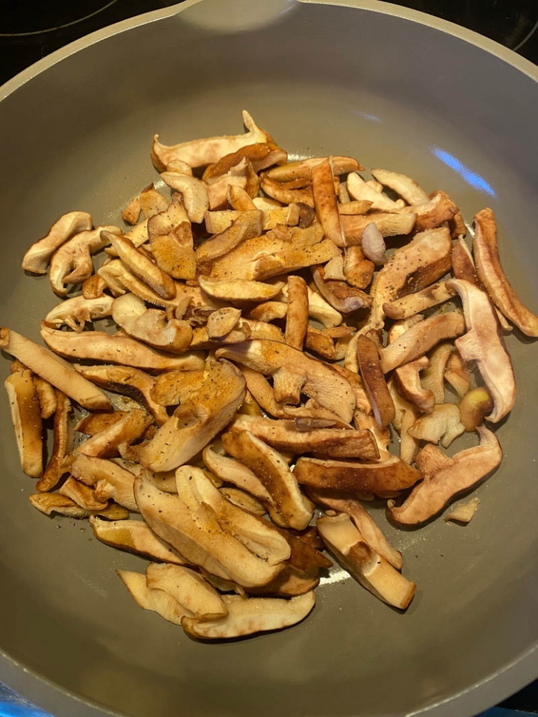 fresh raw shiitake mushrooms