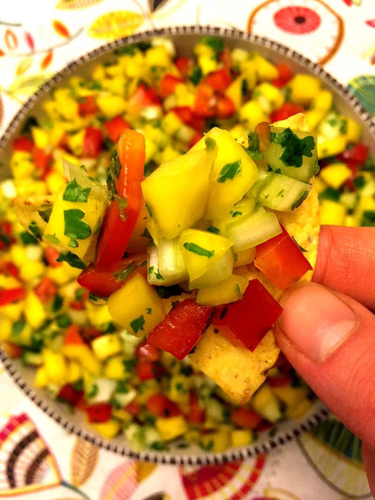 Mango Salsa With Bell Pepper Onions Cilantro