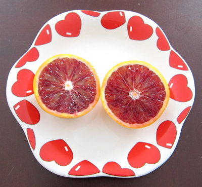 blood tangerine orange cut in half