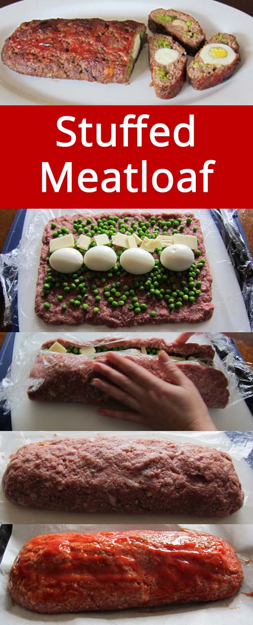 This stuffed meatloaf has a surprise inside!  Love this recipe! | MelanieCooks.com