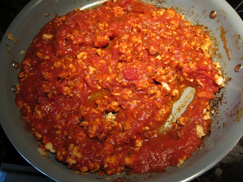 tomato sauce with meat and onions