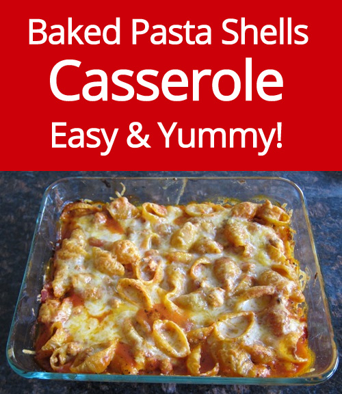 Baked Pasta Shells Casserole Recipe With Ground Meat And Ricotta - very easy and yummy!