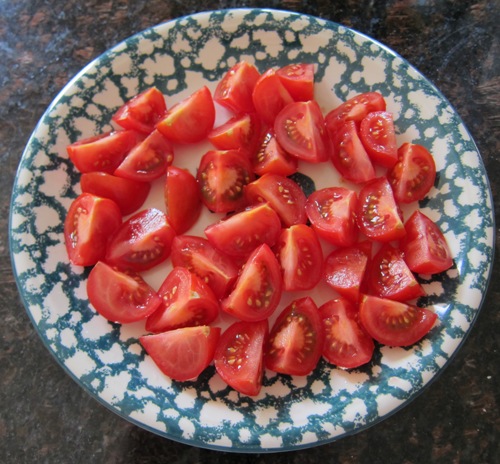 sliced campari tomatoes