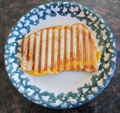 grilled cheese panini sandwich made with challah bread