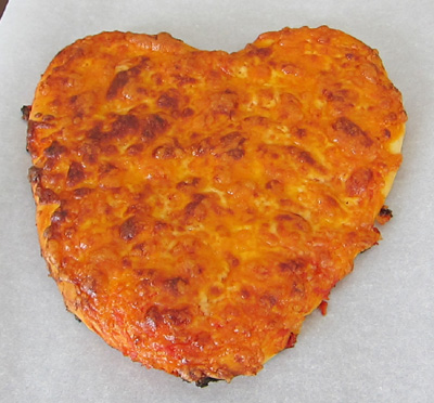 heart shaped pizza