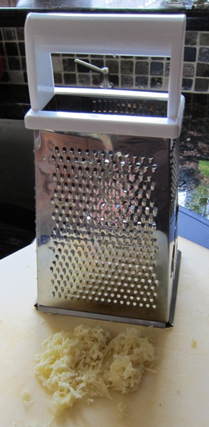 mince garlic with box grater