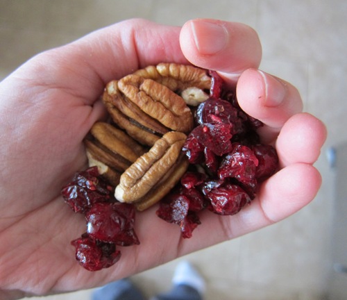 Dried Cranberries And Nuts For A Snack