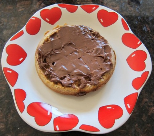 waffle spread with nutella