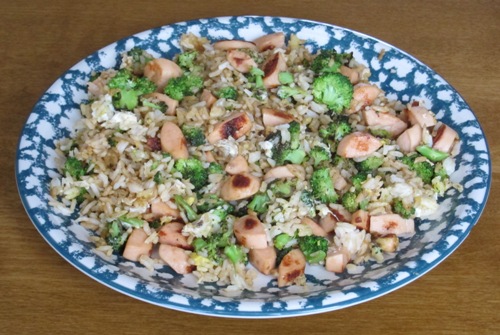 chicken broccoli and rice stir-fry