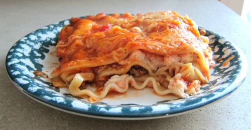 meat lasagna on a plate