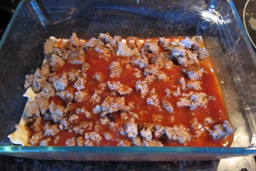 meat sauce layer of lasagna