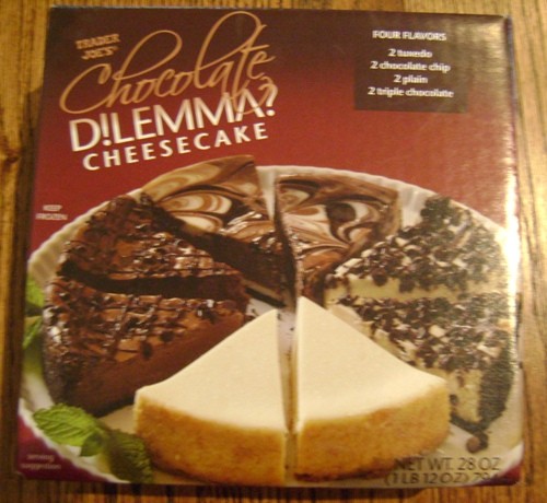 chocolate dilemma cheesecake from trader joe's store
