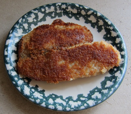breaded tilapia from costco - cooked and served on a plate