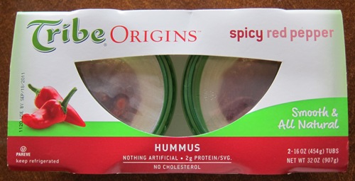 costco package of red pepper hummus