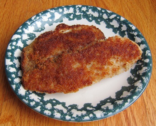 picture of crispy breaded fish fillet on a plate