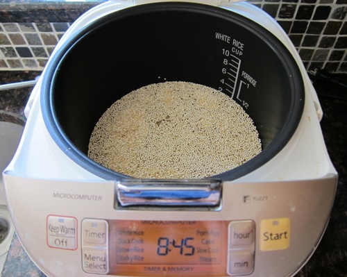 add water to quinoa in a rice cooker
