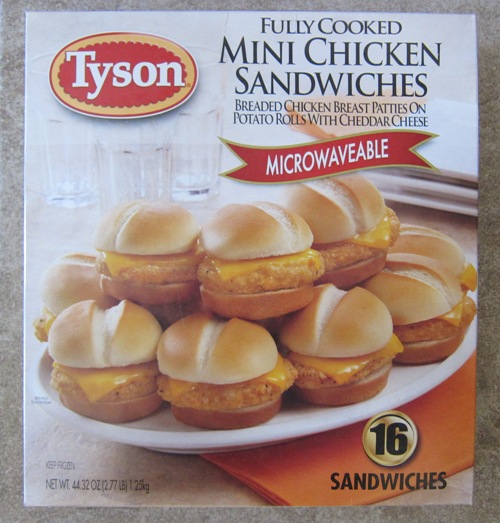 tyson mini chicken sandwiches package