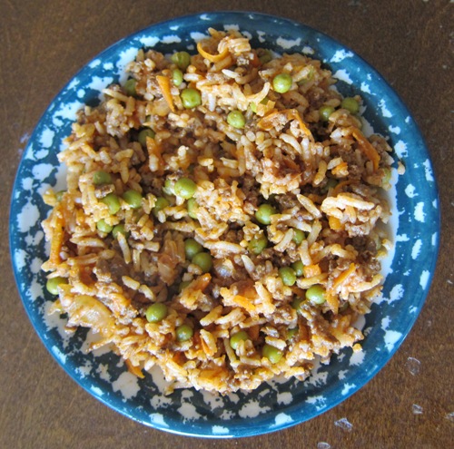 cajun dirty rice with ground beef