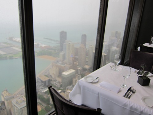 signature room restaurant chicago table by the window